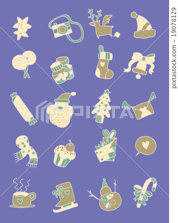Christmas Icons.Vector illustration 19078129