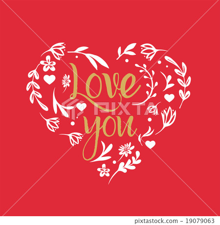 Love you - Valentine's background with heart Love you - Valentine's background with heart 19079063