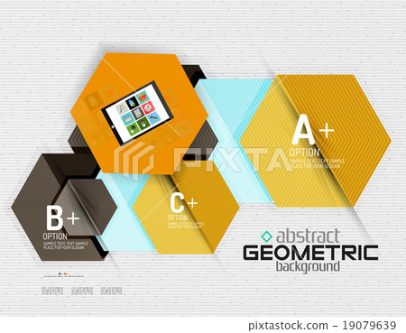 Abstract info banner with options, geometric paper Abstract info banner with options, geometric paper 19079639
