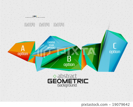Abstract info banner with options, geometric paper Abstract info banner with options, geometric paper 19079642