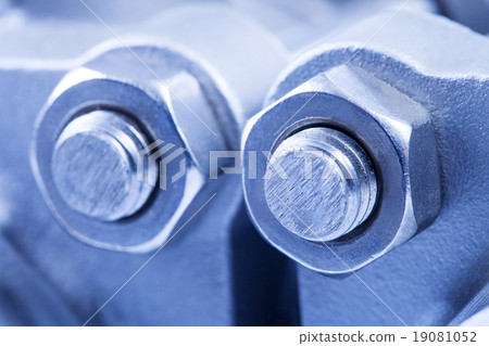 Joint of two flanges by bolts and nuts Joint of two flanges by bolts and nuts 19081052