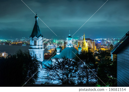 Hakodate Hallast Orthodox Church night view Hakodate Hallast Orthodox Church night view 19081554