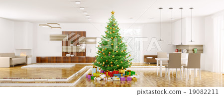 Modern christmas interior 3d rendering 19082211