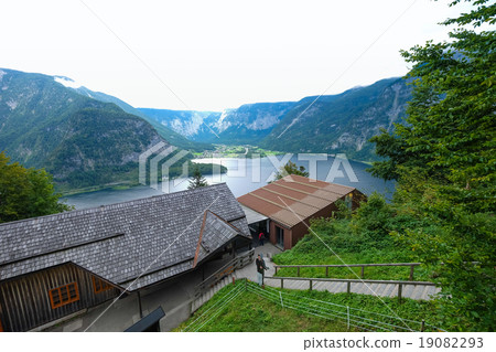 Scenic landscape view of Hallstatt, Austria Scenic landscape view of Hallstatt, Austria 19082293