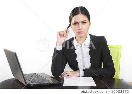 Attractive asian business women who thinking Attractive asian business women who thinking 19083375