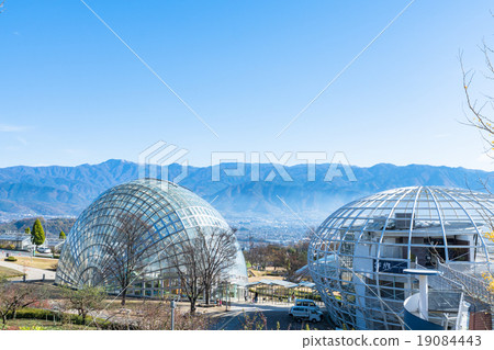 [山梨縣]笛吹河水果公園和朝霧的甲府盆地 19084443