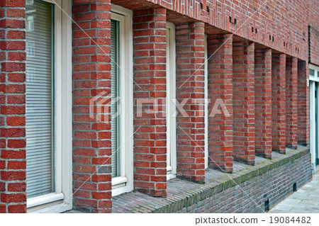 red brick building, modern architecture. red brick building, modern architecture. 19084482