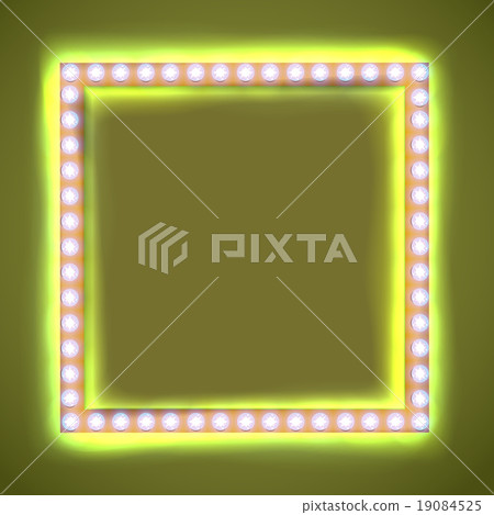 Square frame with glowing light bulb Square frame with glowing light bulb 19084525