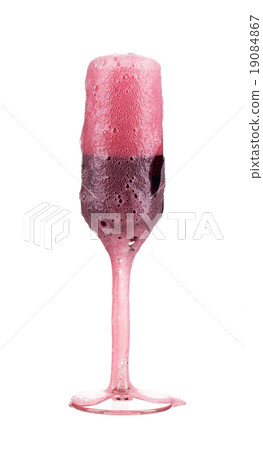 Close up of red champagne glass. Close up of red champagne glass. 19084867
