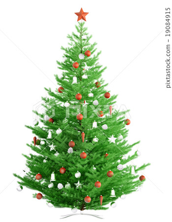 Christmas fir tree isolated 3d render Christmas fir tree isolated 3d render 19084915