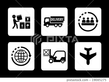 logistics concept icons set 19085275