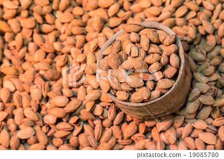 Scoop of almonds. Scoop of almonds. 19085780