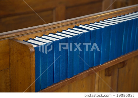 Church interior with Hymnals Church interior with Hymnals 19086055