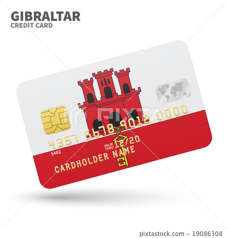 Credit card with Gibraltar flag background for Credit card with Gibraltar flag background for 19086308