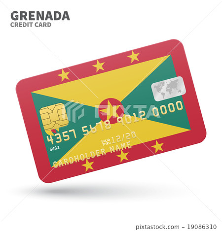 Credit card with Grenada flag background for bank Credit card with Grenada flag background for bank 19086310