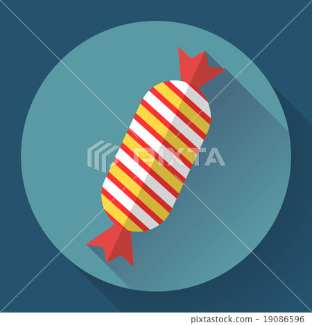 Sweet xmas candy icon. Flat designed style. Sweet xmas candy icon. Flat designed style. 19086596