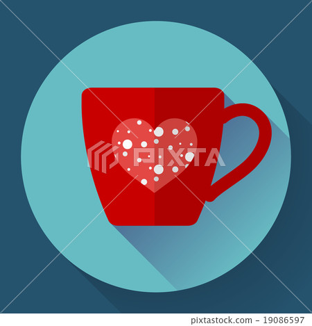 Cup icon with snowflakes in heart 19086597