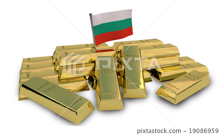 Bulgarian economy concept with gold bullion 19086959