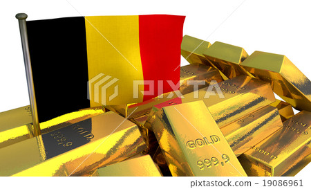 Belgian national economy concept with gold bullion Belgian national economy concept with gold bullion 19086961