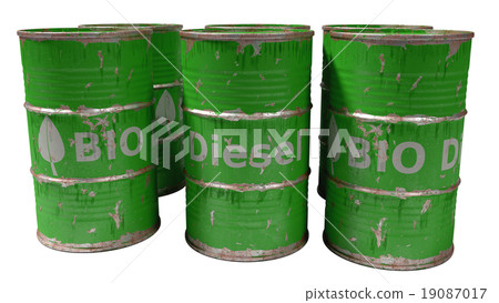 green bio diesel barrels isolated on white green bio diesel barrels isolated on white 19087017