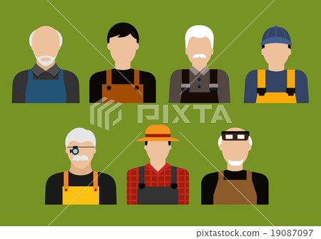 Farmer, mechanic, jeweler and tailor profession 19087097