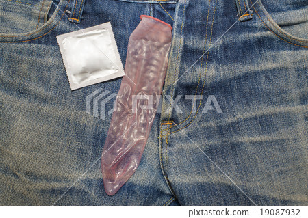 Condoms In jeans pocket for Safe sex Condoms In jeans pocket for Safe sex 19087932