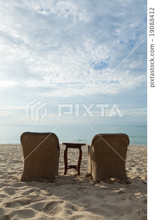 Chairs and tables on the beach Chairs and tables on the beach 19088412