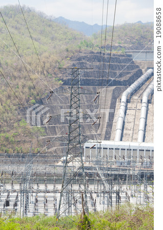 Electricity pylons and power plant Electricity pylons and power plant 19088658