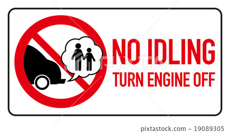 Idling stop sign / signboard image 19089305