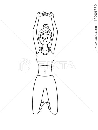 Women who stretch elongation (line drawing) Women who stretch elongation (line drawing) 19089720