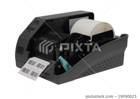 Barcode label printer or thermal printer isolated Barcode label printer or thermal printer isolated 19090025