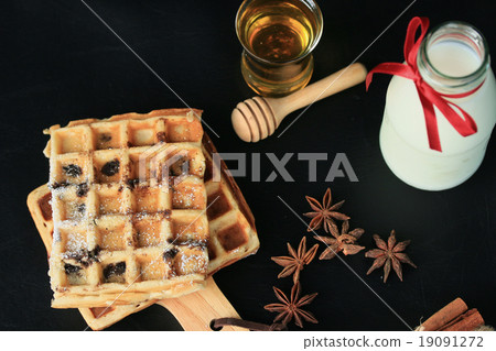 tasty waffle with milk tasty waffle with milk 19091272