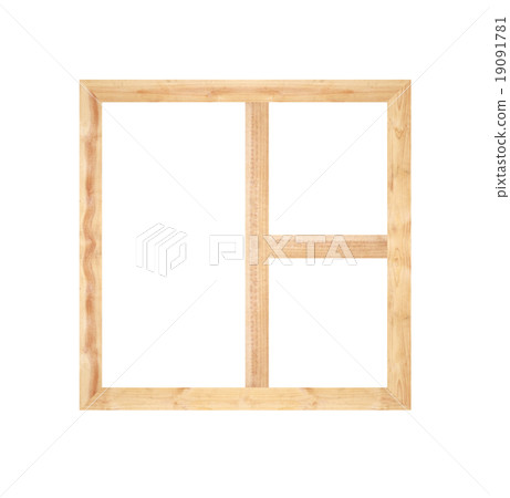 wooden pallet frame isolated on white. 19091781