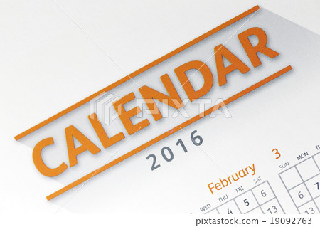 Text on calendar show in 2016 year. Text on calendar show in 2016 year. 19092763