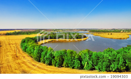 Rural, rustic landscape with river Rural, rustic landscape with river 19094303