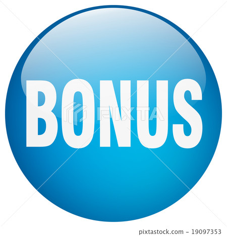 bonus blue round gel isolated push button - Stock Illustration ...