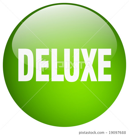 deluxe green round gel isolated push button 19097688