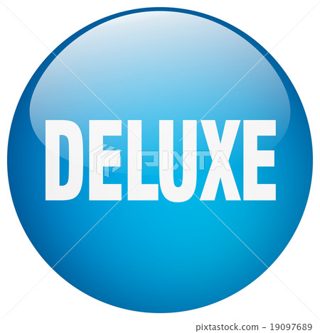 deluxe blue round gel isolated push button 19097689