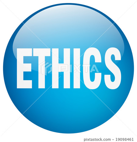 ethics blue round gel isolated push button ethics blue round gel isolated push button 19098461