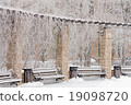 frozen bench in the park 19098720