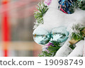 Christmas decorations close-up with snow balls 19098749