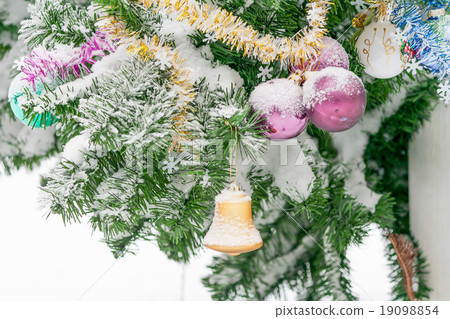 Christmas decorations close-up bell and balls 19098854