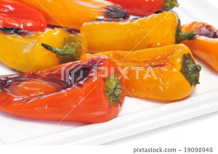 roasted sweet bite peppers of different colors 19098948