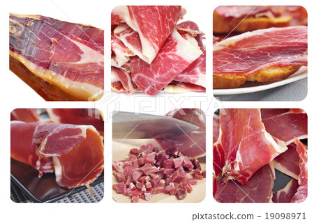 spanish serrano ham collage 19098971
