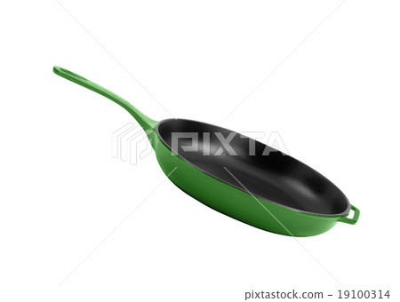 Green vintage pan with a nonstick coating 19100314