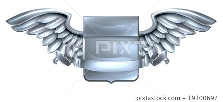 Silver Winged Shield Scroll Design 19100692