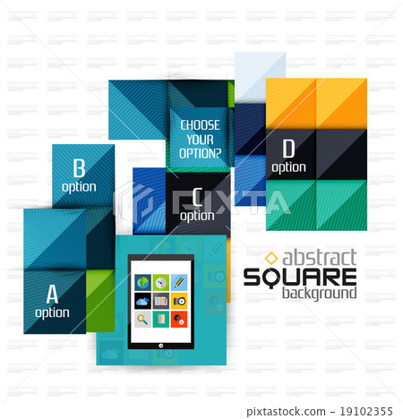 Geometric square shapes and infographic option Geometric square shapes and infographic option 19102355