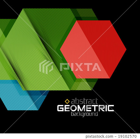 Textured paper geometric shapes on black Textured paper geometric shapes on black 19102570