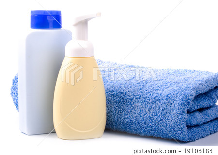 body care products and towel 19103183