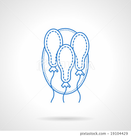Festive balloons blue flat line vector icon Festive balloons blue flat line vector icon 19104429